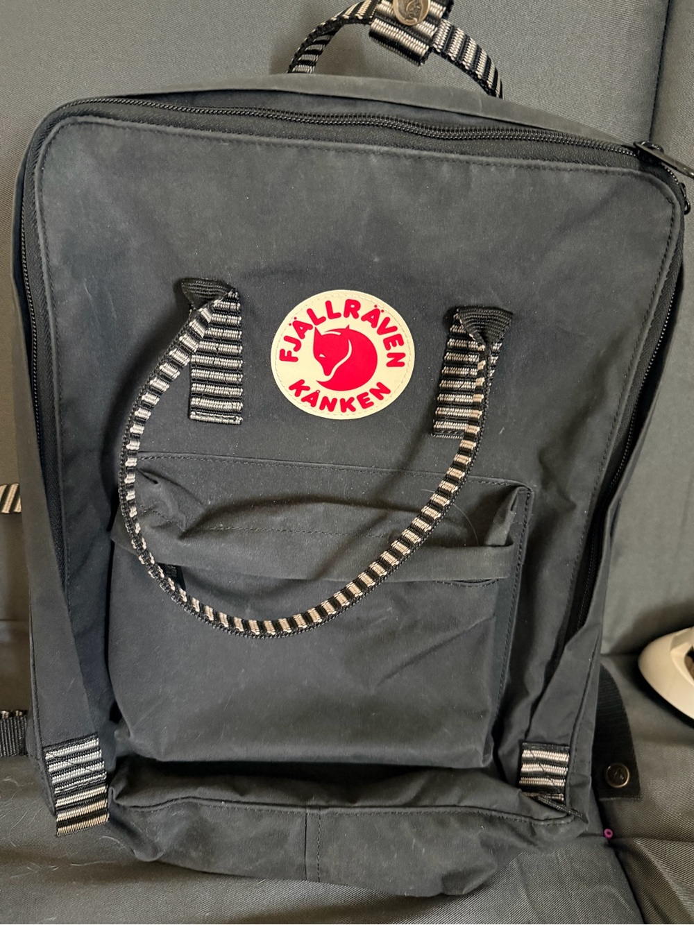 Genuine Fjallraven Kanken black stripe